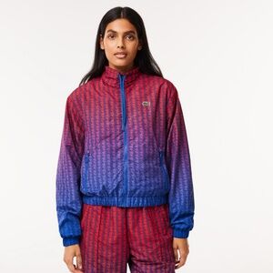 Lacoste Short Zipped Monogram Print Ombre Jacket